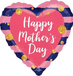 Äitienpäivä|Äitienpäivä>Anagram International Inc, 7700 Anagram Drive, MN 55344-7307, USA, http://www.anagramballoons.com/ Happy Mother´s day sydän pinkki sininen foliopallo