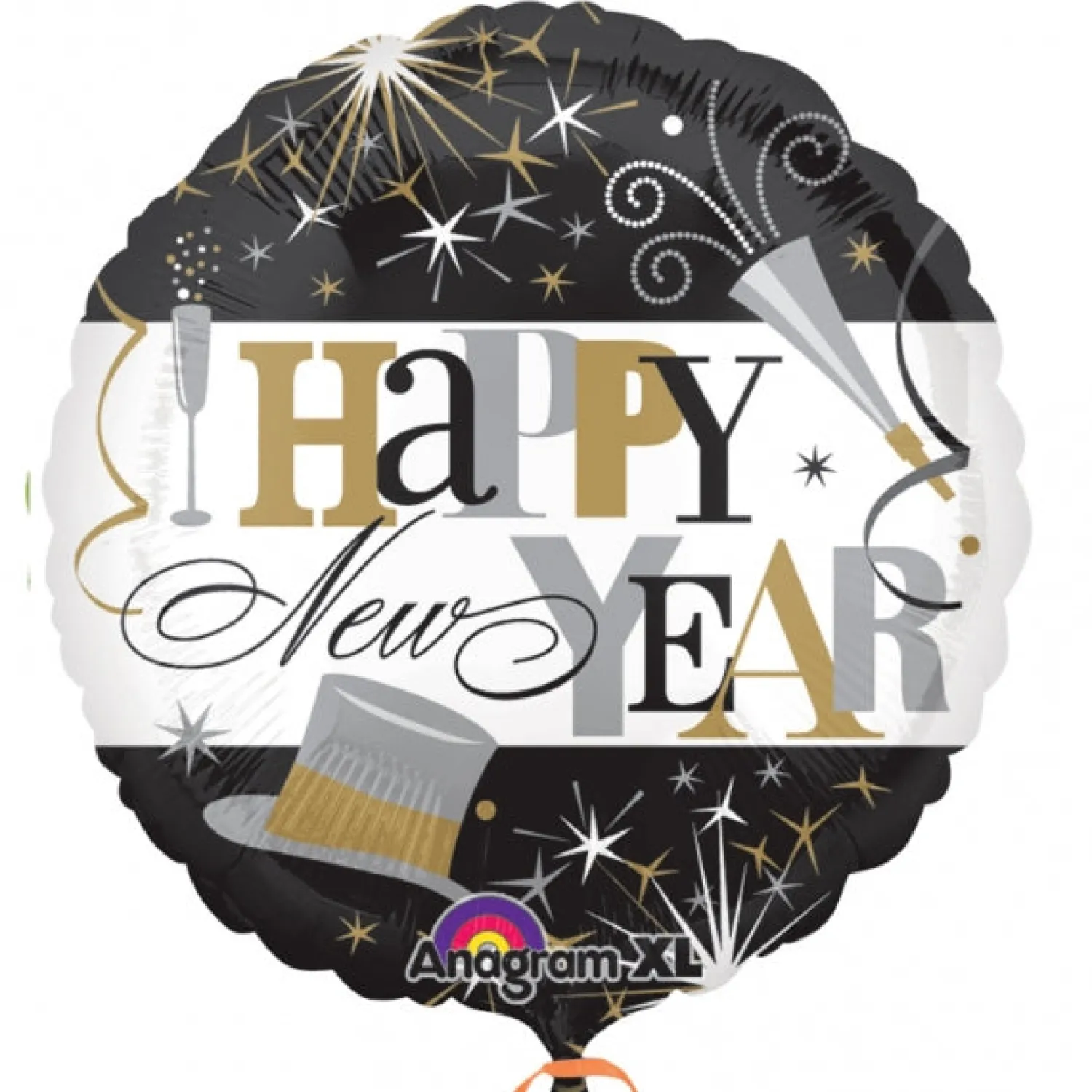 Pienet Foliopallot|Uusi Vuosi>Anagram International Inc, 7700 Anagram Drive, MN 55344-7307, USA, http://www.anagramballoons.com/ Happy New Year foliopallo