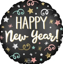 Pienet Foliopallot|Uusi Vuosi>Anagram International Inc, 7700 Anagram Drive, MN 55344-7307, USA, http://www.anagramballoons.com/ Happy New Year konfettisade foliopallo