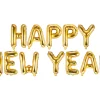 Uusi Vuosi>PartyDeco sp. z o.o. sp. k., ul. Kolumba 1, 70-035 Szczecin, www.partydeco.com Happy New Year kullanväriset kirjaimet puhallettava foliopallo