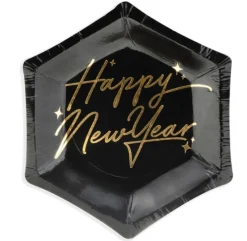 Lautaset|Uusi Vuosi>PartyDeco sp. z o.o. sp. k., ul. Kolumba 1, 70-035 Szczecin, www.partydeco.com Happy New Year pahvilautanen 12,5 cm 6 kpl/pkt
