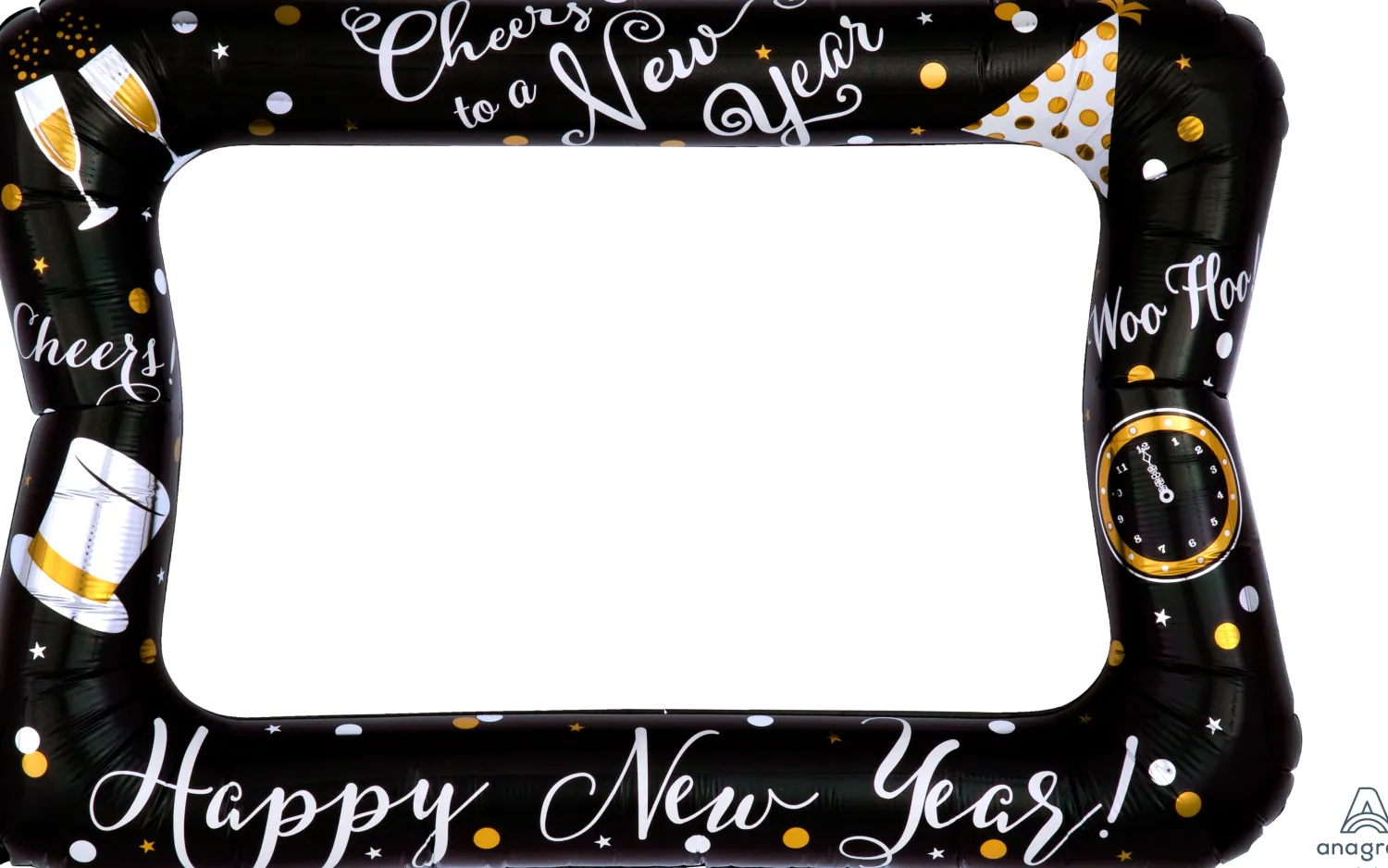 Erikoisilmapallot|Uusi Vuosi>Anagram International Inc, 7700 Anagram Drive, MN 55344-7307, USA, http://www.anagramballoons.com/ Happy New Year puhallettava selfiekehys