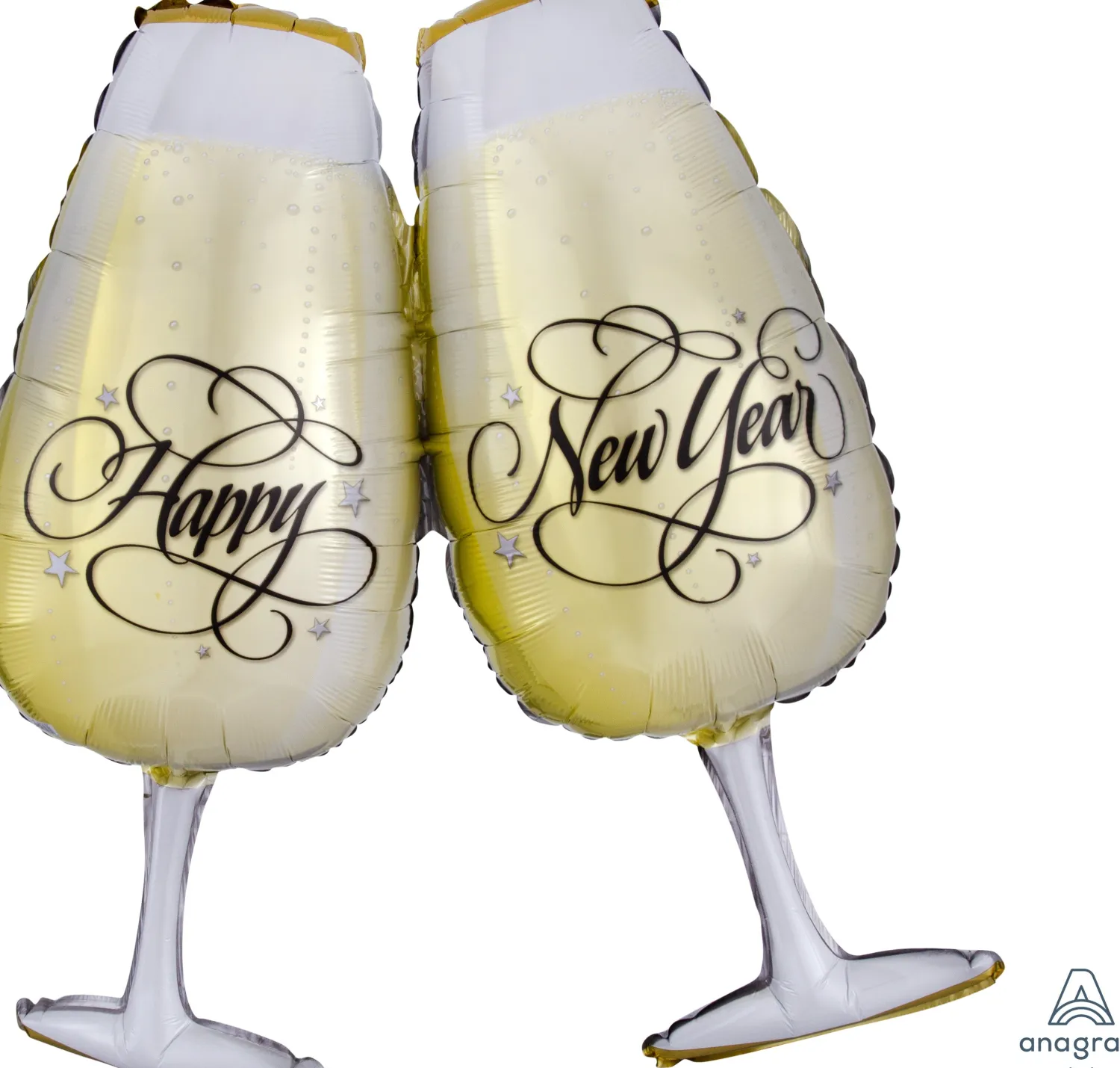 Muotofoliopallot|Uusi Vuosi>Anagram International Inc, 7700 Anagram Drive, MN 55344-7307, USA, http://www.anagramballoons.com/ Happy New Year shampanjalasit muotofoliopallo