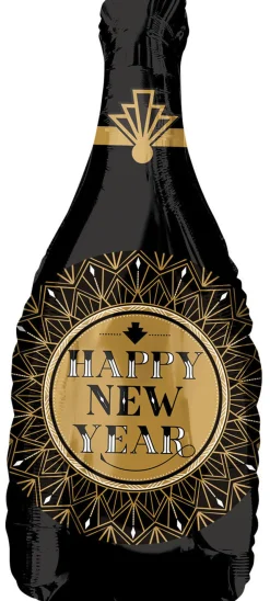 Muotofoliopallot|Uusi Vuosi>Anagram International Inc, 7700 Anagram Drive, MN 55344-7307, USA, http://www.anagramballoons.com/ Happy New Year shampanjapullo muotofoliopallo