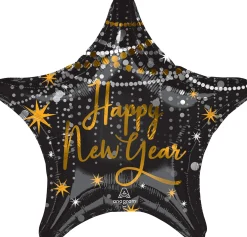Pienet Foliopallot|Uusi Vuosi>Anagram International Inc, 7700 Anagram Drive, MN 55344-7307, USA, http://www.anagramballoons.com/ Happy New Year tähti foliopallo