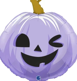 Muotofoliopallot|Halloween>Grabo Intl Srl, Via del Lavoro 33, 47853 CORIANO, ITALY, www.graboballoons.com Hauska kurpitsa foliopallo violetti