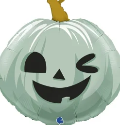 Muotofoliopallot|Halloween>Grabo Intl Srl, Via del Lavoro 33, 47853 CORIANO, ITALY, www.graboballoons.com Hauska kurpitsa muotofoliopallo vihreä