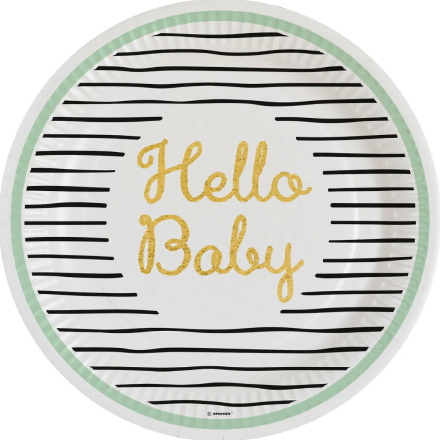 Lautaset>IV Beck / Amscan Europe GmbH, Dettinger Str. 148, 73230 Kirchheim/Teck, Germany, www.amscan-europe.com Hello Baby suuri pahvilautanen 8 kpl/pkt