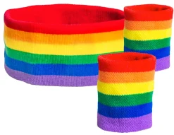Muut Asusteet|Pride>Boland Party Partners, P. O. Box 518, AK ALPHEN A/D RIJN, https://boland.eu Hikinauhat sateenkaari ranteisiin ja otsalle