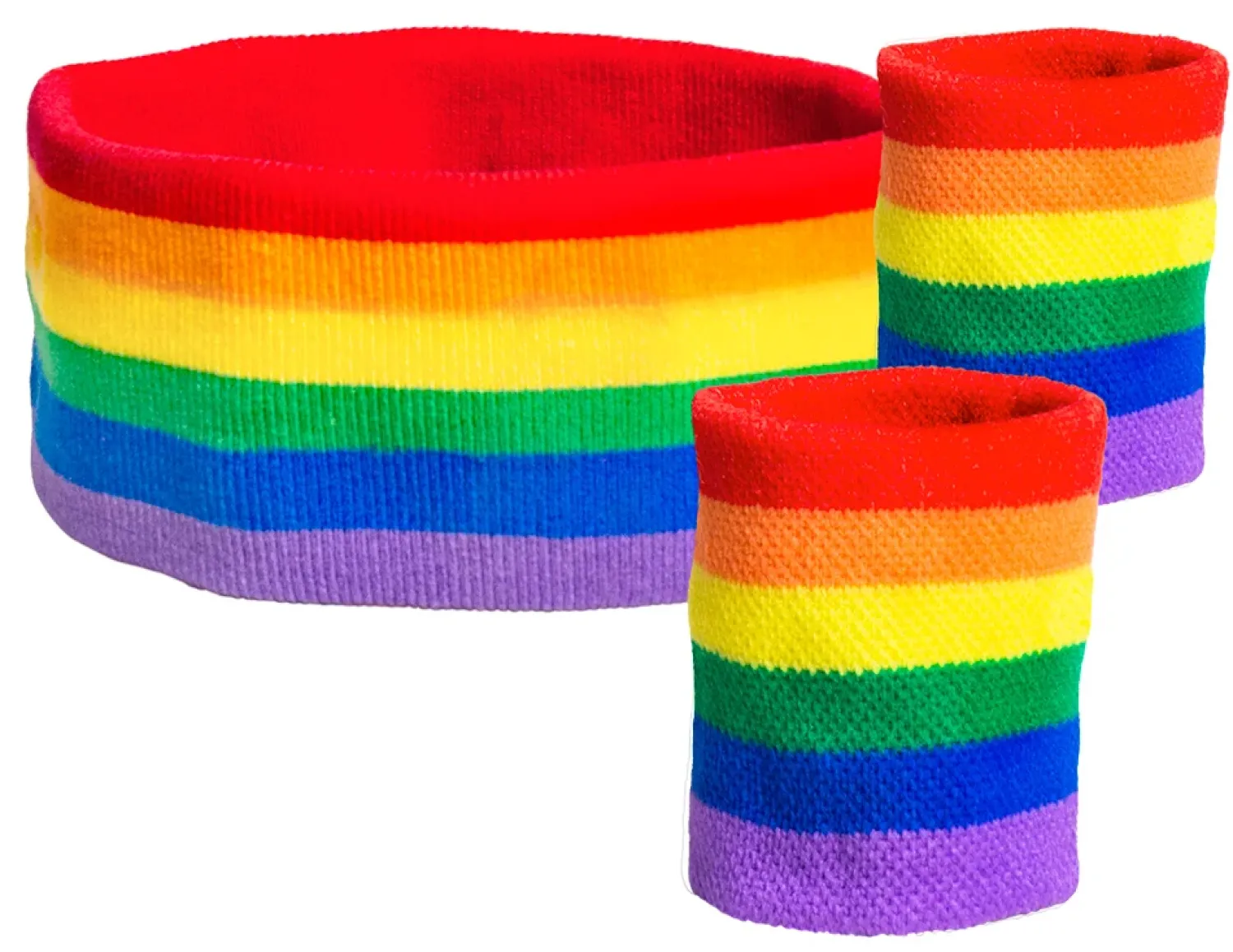 Muut Asusteet|Pride>Boland Party Partners, P. O. Box 518, AK ALPHEN A/D RIJN, https://boland.eu Hikinauhat sateenkaari ranteisiin ja otsalle