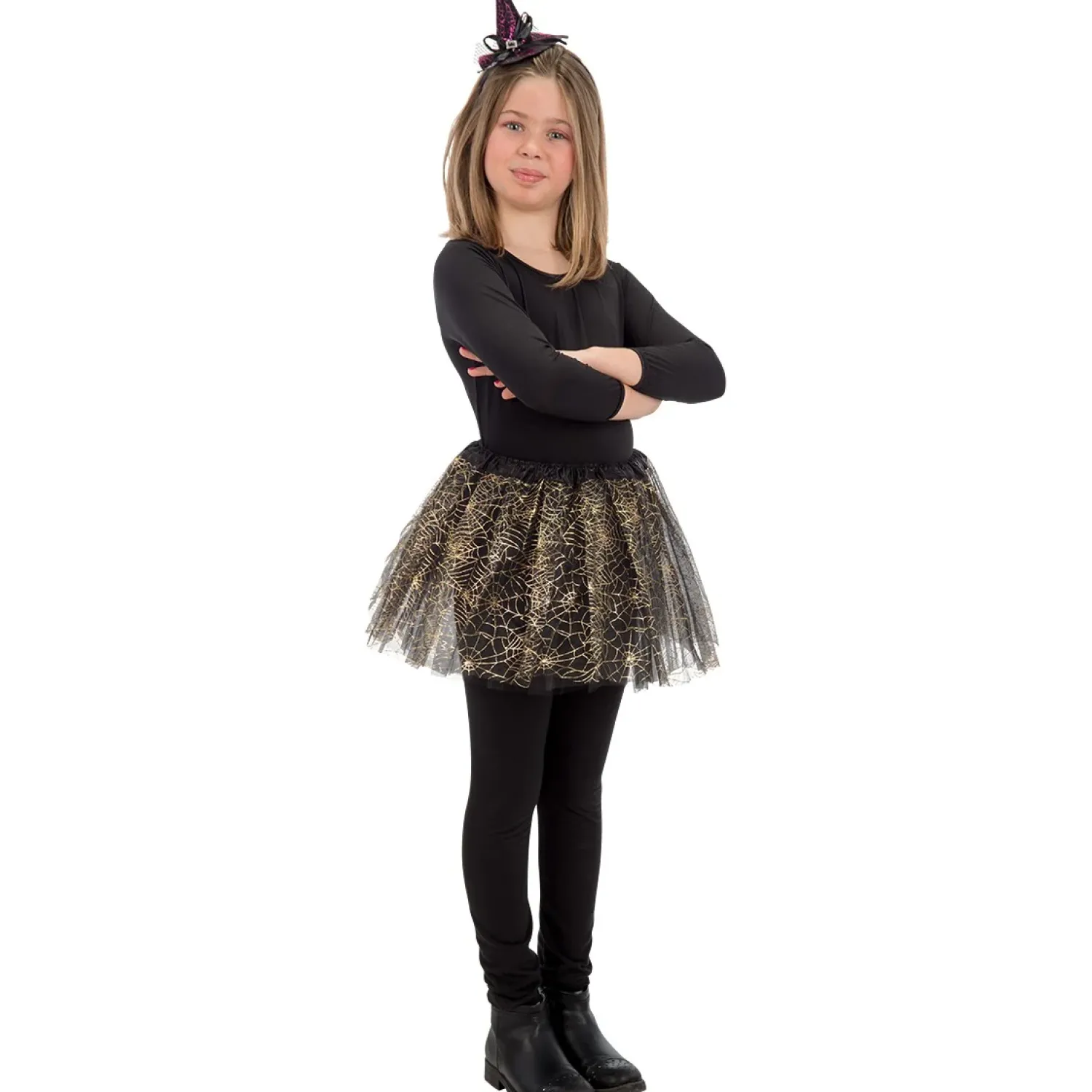 Lasten Naamiaisasut|Halloween>CARNIVAL TOYS SRL, VIA GOLDONI 1, 48026 GODO DI RUSSI, RA, www.carnivaltoys.it Hämähäkki tutu lasten naamiaisasu musta/kulta