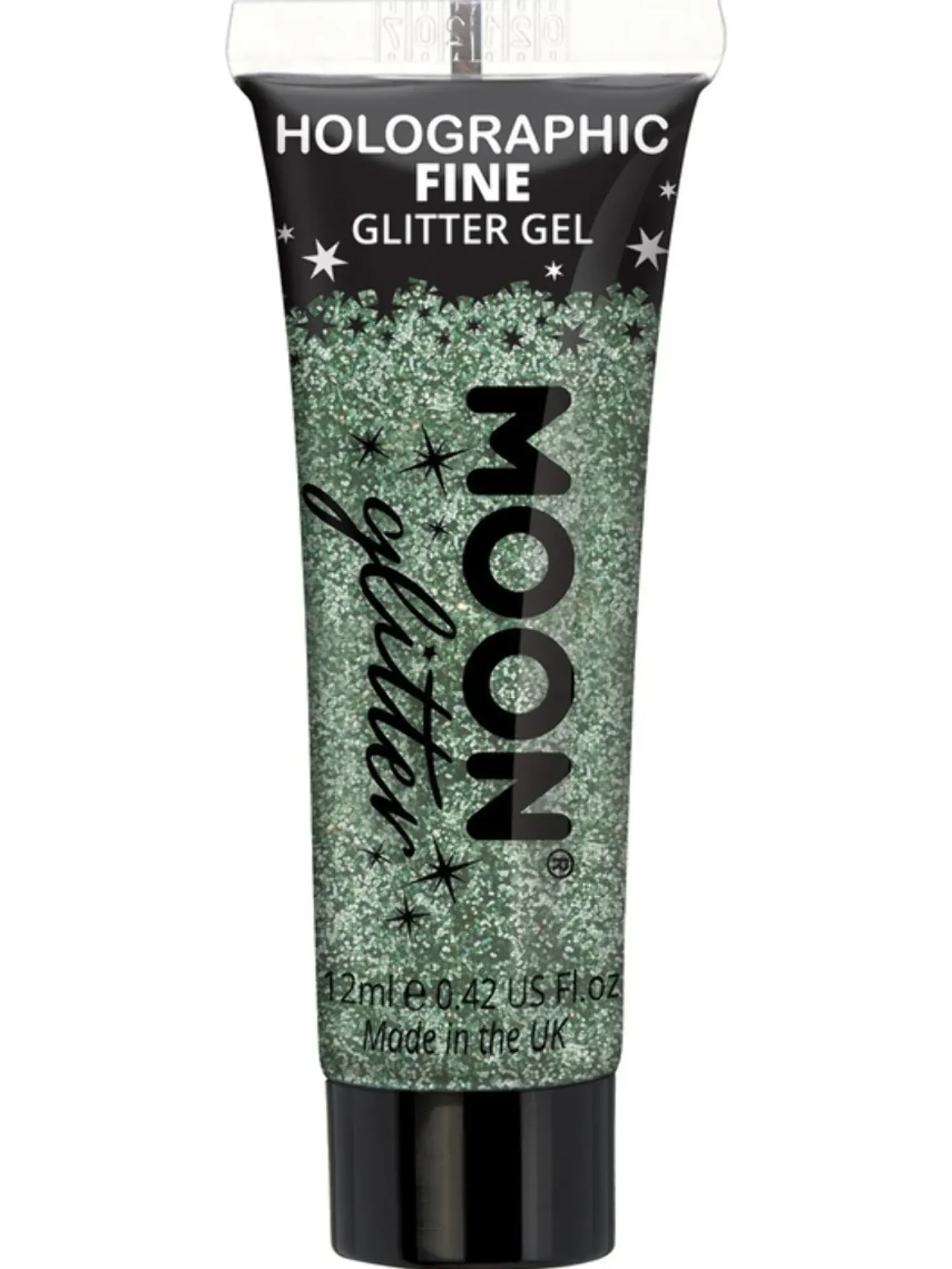 Penkkarit|Glitterit>Smiffys II Ltd., New Lane, Leeds, LS11 5DZ United Kingdom, www.smiffys.com Holografinen glittergeeli hienojakoinen vihreä 12 ml
