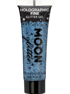 Penkkarit|Glitterit>Smiffys II Ltd., New Lane, Leeds, LS11 5DZ United Kingdom, www.smiffys.com Holografinen glittergeeli hienojakoinen sininen 12 ml