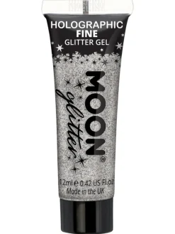 Glitterit|Pride>Smiffys II Ltd., New Lane, Leeds, LS11 5DZ United Kingdom, www.smiffys.com Holografinen glittergeeli hienojakoinen hopeanvärinen 12 ml