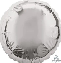 Yksiväriset Ilmapallot>Anagram International Inc, 7700 Anagram Drive, MN 55344-7307, USA, http://www.anagramballoons.com/ Hopeanvärinen pyöreä foliopallo