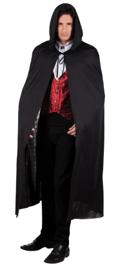 Muut Asusteet|Halloween>Boland Party Partners, P. O. Box 518, AK ALPHEN A/D RIJN, https://boland.eu Hupullinen viitta musta 180cm