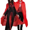 Muut Asusteet|Halloween>Boland Party Partners, P. O. Box 518, AK ALPHEN A/D RIJN, https://boland.eu Hupullinen viitta, punainen 180cm