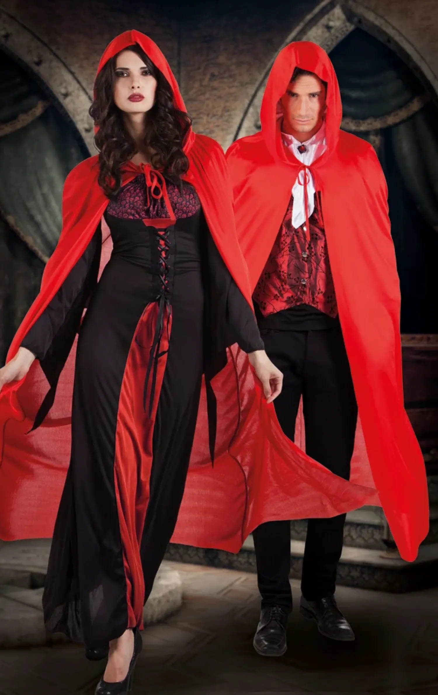 Muut Asusteet|Halloween>Boland Party Partners, P. O. Box 518, AK ALPHEN A/D RIJN, https://boland.eu Hupullinen viitta, punainen 180cm