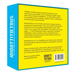 Muut Juhlatarvikkeet|Pelit Ja Leikit>Toyrock Oy, Lemminkäisenkatu 46, 20520 TURKU, www.toyrock.fi Idioottitietous-tietovisa