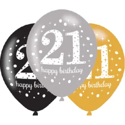 Painetut Ja Kuvioidut Ilmapallot>IV Beck / Amscan Europe GmbH, Dettinger Str. 148, 73230 Kirchheim/Teck, Germany, www.amscan-europe.com Ilmapallo 28 cm 21 Happy Birthday 6 kpl/pss