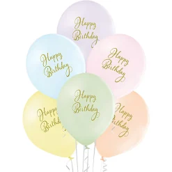 Syntymäpäivät|Syntymäpäivät>Belbal sp.zo.o, ul.Skarszewska 1, 83 - 110 Tczew, www.belbal.com Ilmapallo 30 cm Happy Birthday pastellivärit 6 kpl/pss
