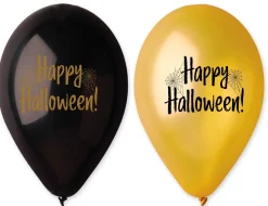 Painetut Ja Kuvioidut Ilmapallot>Ilmapallokeskus Balloon Center Oy Part of Toyrock Group, Tiilipojanlenkki 9, 01720 VANTAA, www.ilmapallokeskus.fi Ilmapallo Happy Halloween musta ja kulta 30 cm 5 kpl/pss