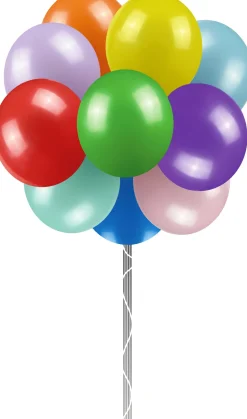 Asetelmat Noudettuna Myymälästä>Ilmapallokeskus Balloon Center Oy Part of Toyrock Group, Tiilipojanlenkki 9, 01720 VANTAA, www.ilmapallokeskus.fi 10 ilmapallon nippu iloiset värit