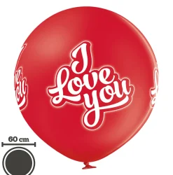 Jätti-Ilmapallot|Painetut Ja Kuvioidut Ilmapallot>Belbal sp.zo.o, ul.Skarszewska 1, 83 - 110 Tczew, www.belbal.com I Love You jätti-ilmapallo 60 cm