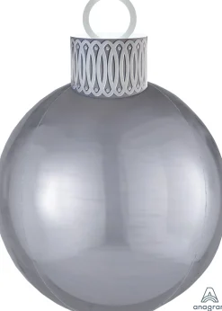Joulu|Erikoisilmapallot>Anagram International Inc, 7700 Anagram Drive, MN 55344-7307, USA, http://www.anagramballoons.com/ Joulupallo hopeanvärinen ilmatäytteinen erikoisfoliopallo