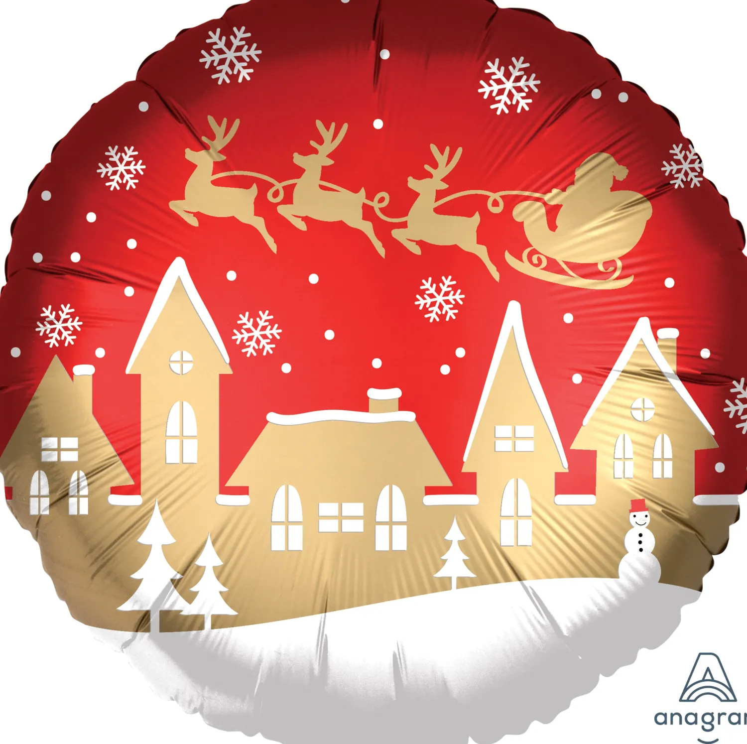 Pienet Foliopallot|Joulu>Anagram International Inc, 7700 Anagram Drive, MN 55344-7307, USA, http://www.anagramballoons.com/ Joulupukin kylä foliopallo