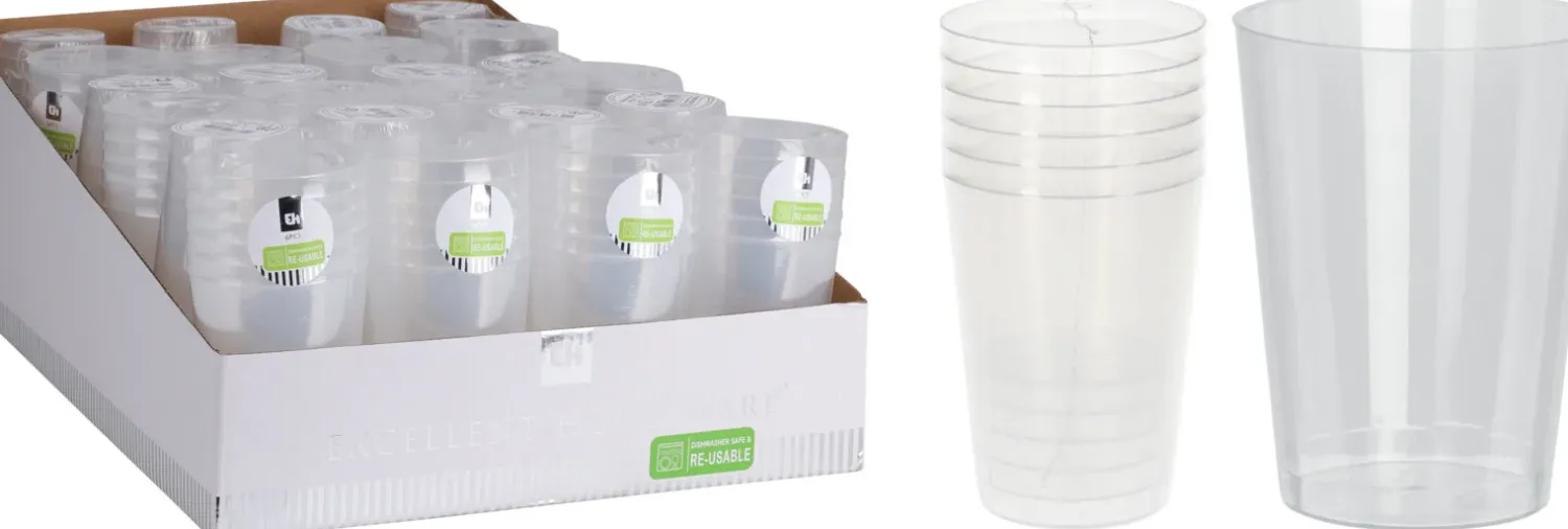 Värikattaus|Lasit Ja Mukit>Koopman International B.V., Distelweg 88, 1031 HH AMSTERDAM, www.koopmanint.com Juomalasi kirkas konepestävä 280 ml 6 kpl/pkt