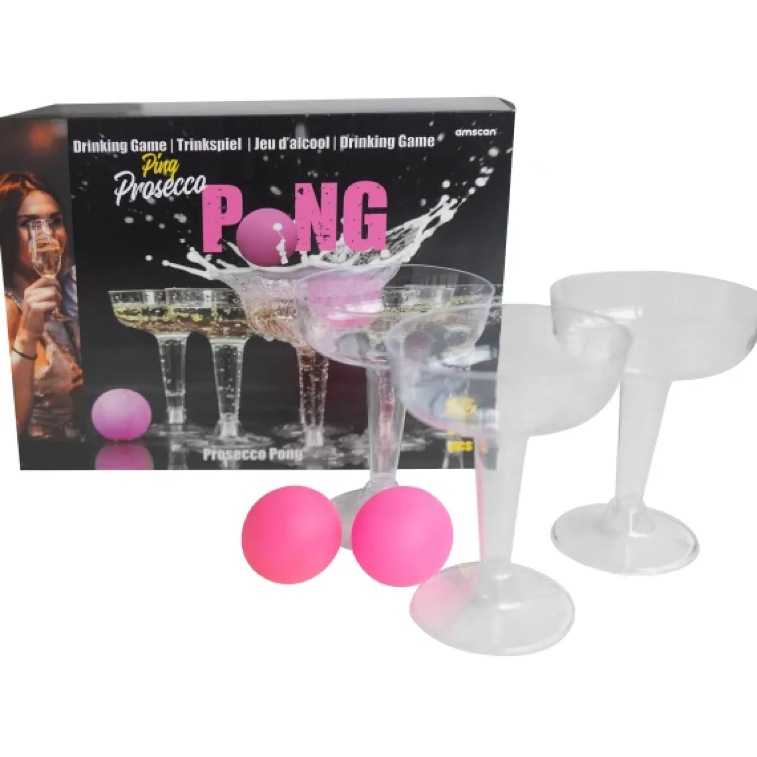 Lasit Ja Mukit|Ystävänpäivä>IV Beck / Amscan Europe GmbH, Dettinger Str. 148, 73230 Kirchheim/Teck, Germany, www.amscan-europe.com Juomapeli prosecco pong