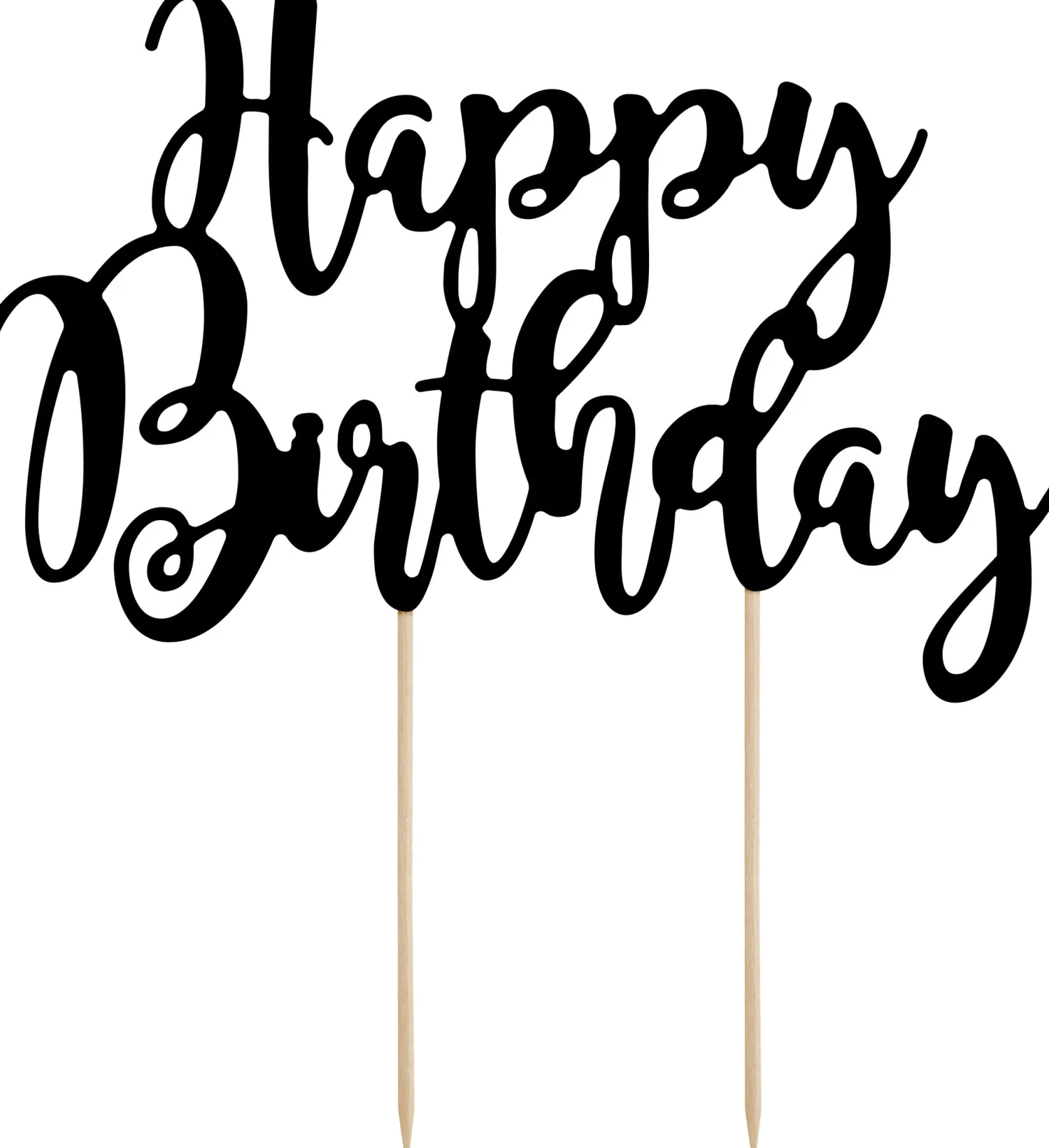 Leivontakoristeet|Muut Koristeet Ja Rekvisiitat>PartyDeco sp. z o.o. sp. k., ul. Kolumba 1, 70-035 Szczecin, www.partydeco.com Kakunkoriste Happy Birthday musta