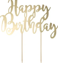 Leivontakoristeet|Muut Juhlatarvikkeet>PartyDeco sp. z o.o. sp. k., ul. Kolumba 1, 70-035 Szczecin, www.partydeco.com Kakunkoriste Happy Birthday kullanvärinen