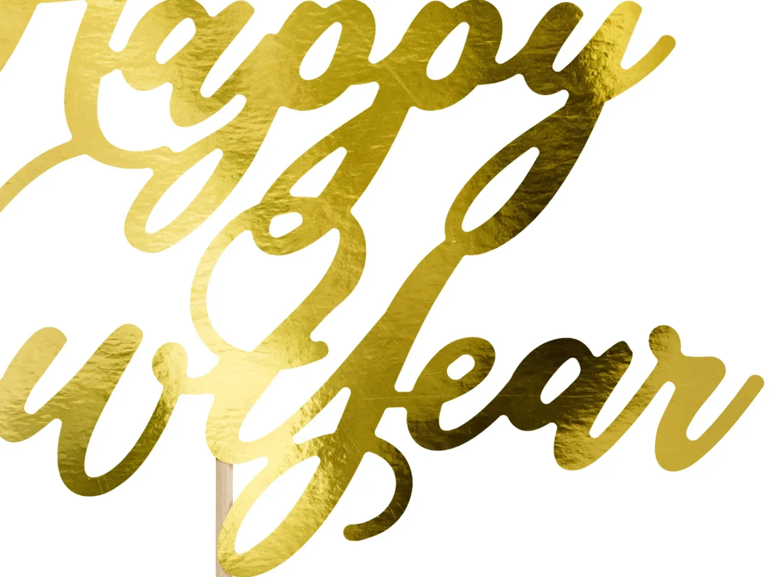 Leivontakoristeet|Muut Juhlatarvikkeet>PartyDeco sp. z o.o. sp. k., ul. Kolumba 1, 70-035 Szczecin, www.partydeco.com Kakunkoriste Happy New Year kullanvärinen