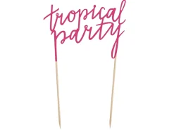 Leivontakoristeet|Muut Juhlatarvikkeet>PartyDeco sp. z o.o. sp. k., ul. Kolumba 1, 70-035 Szczecin, www.partydeco.com Kakunkoriste Tropical Party fuksia 1 kpl/pkt