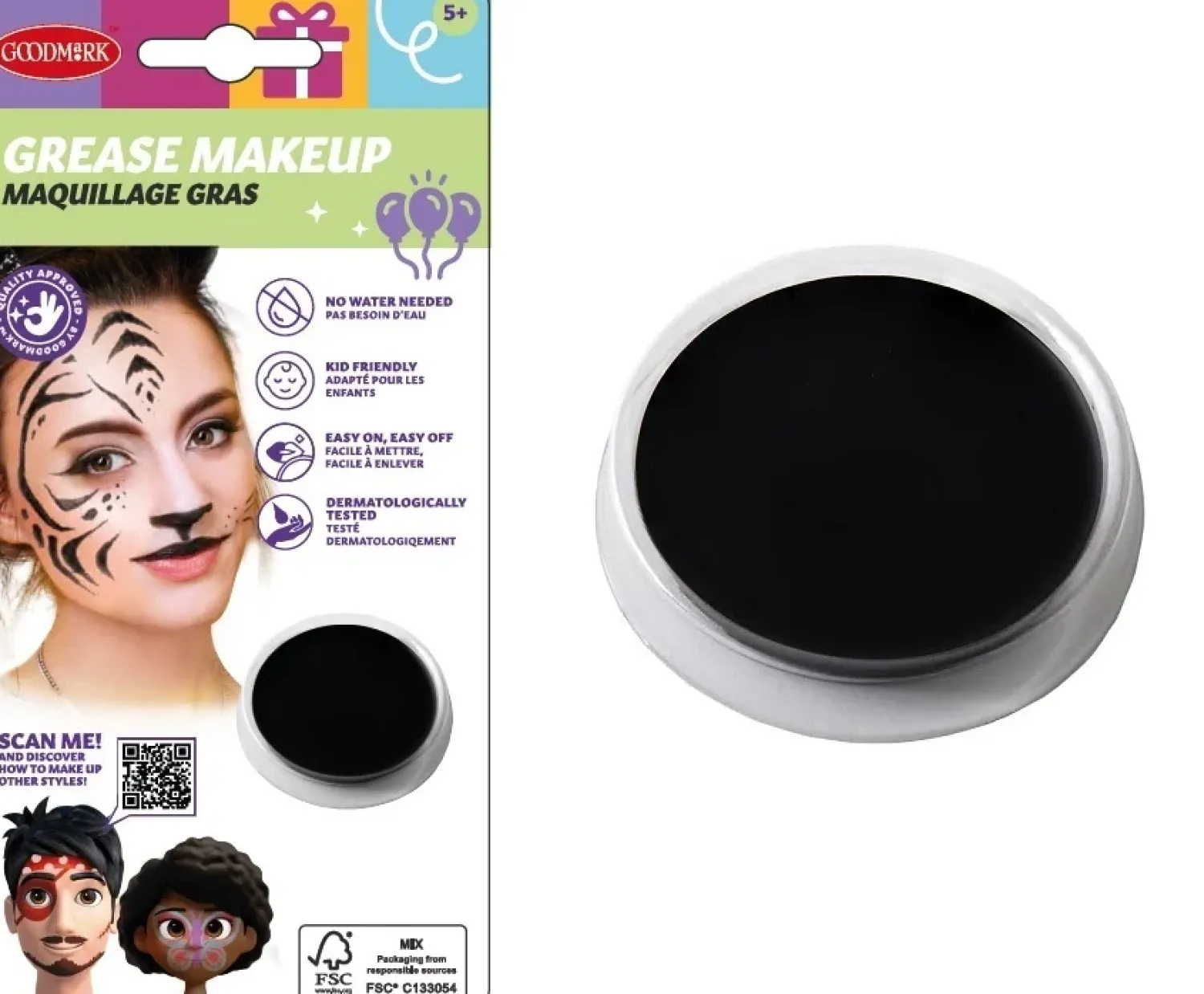 Kasvovärit|Halloween>Goodmark Europe NV, Industrielaan 15, 8520 Kuurne, www.goodmarkgroup.com Kasvoväri 14 g musta, öljypohjainen