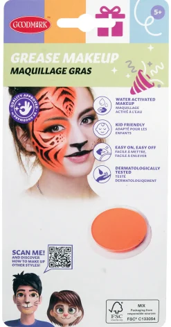 Kasvovärit|Halloween>Goodmark Europe NV, Industrielaan 15, 8520 Kuurne, www.goodmarkgroup.com Kasvoväri 14 g oranssi, öljypohjainen