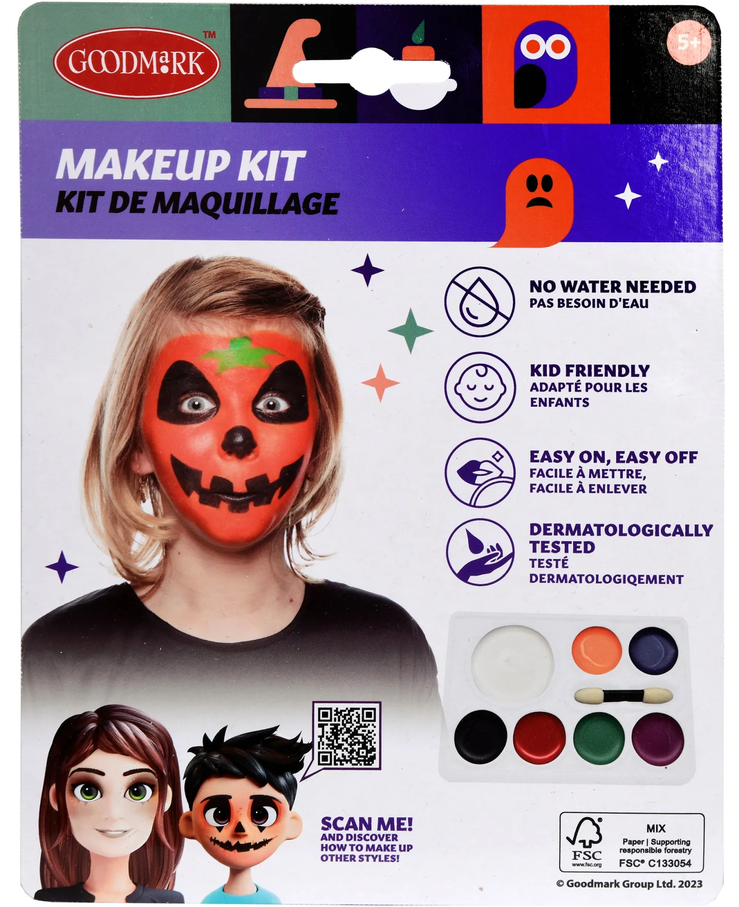 Halloween|Maskeeraussetit>Goodmark Europe NV, Industrielaan 15, 8520 Kuurne, www.goodmarkgroup.com Kasvovärisetti Halloween
