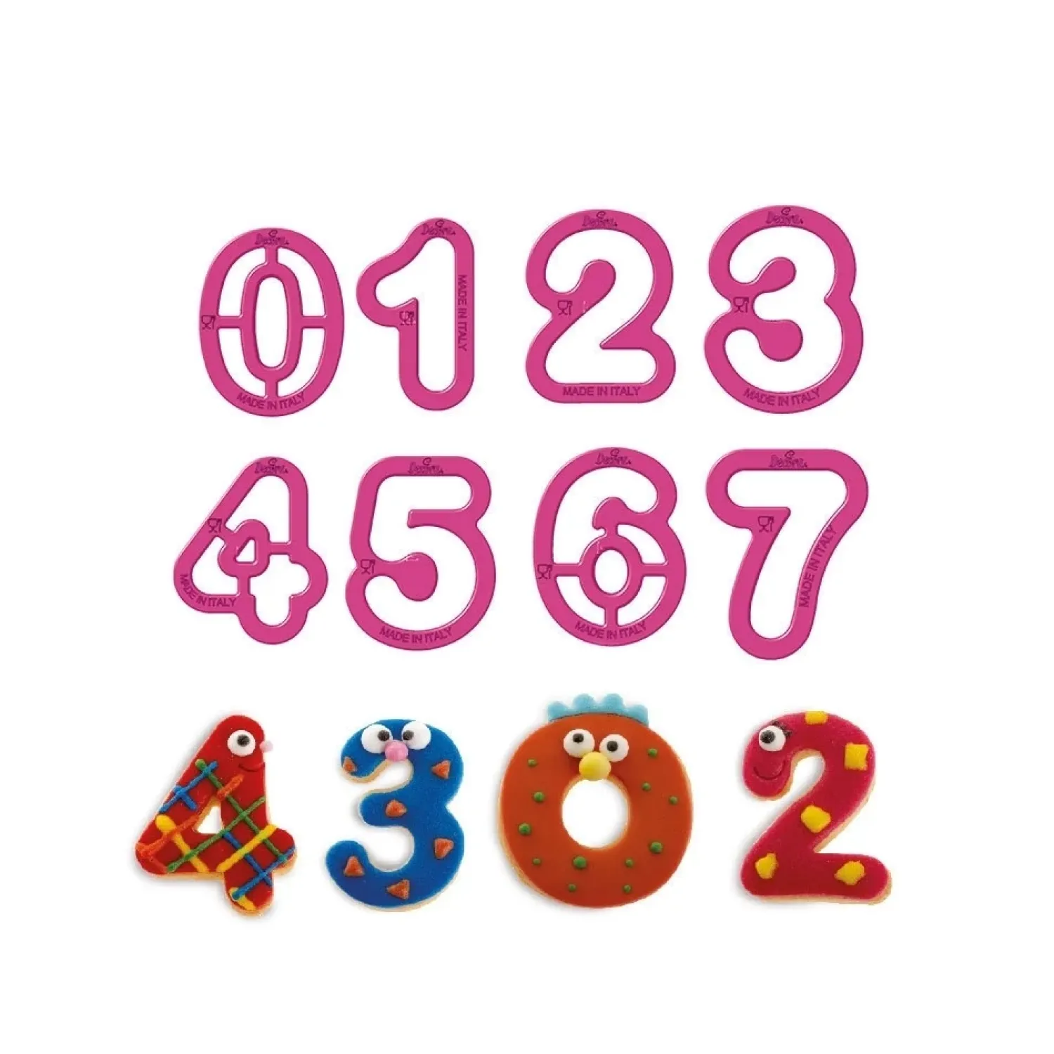 Leivontamuotit|Muut Juhlatarvikkeet>Confetti Oy, Moukarikuja 4 C 1, 4300 TUUSULA, www.confetti.fi Keksimuotit, numerot