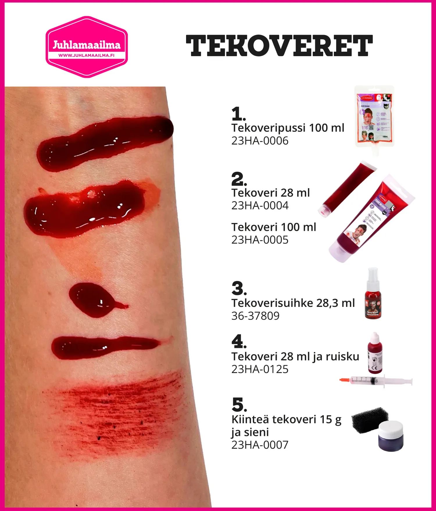 Tekoveret|Halloween>Goodmark Europe NV, Industrielaan 15, 8520 Kuurne, www.goodmarkgroup.com Kiinteä tekoveri 15 g ja sieni