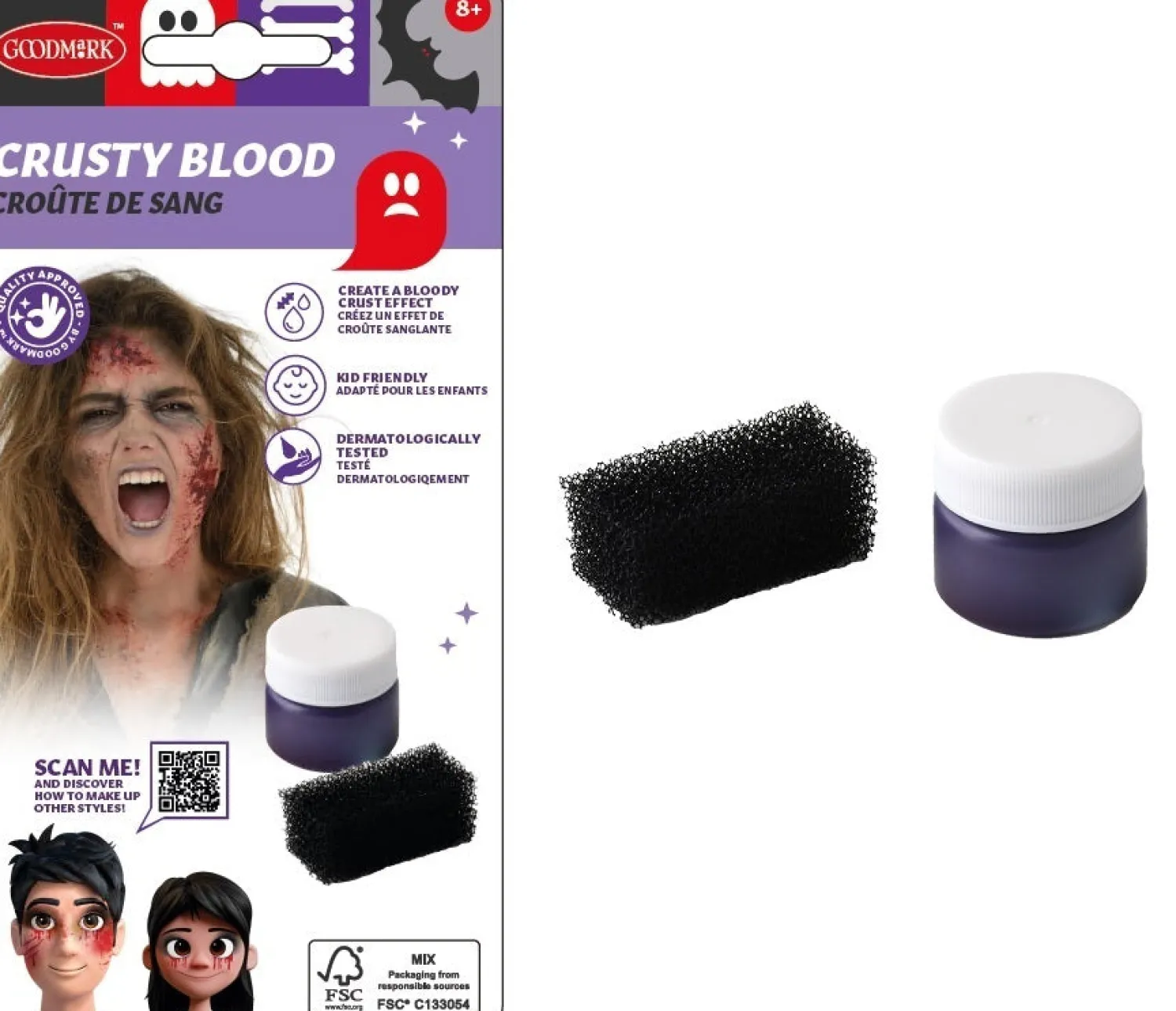 Tekoveret|Halloween>Goodmark Europe NV, Industrielaan 15, 8520 Kuurne, www.goodmarkgroup.com Kiinteä tekoveri 15 g ja sieni