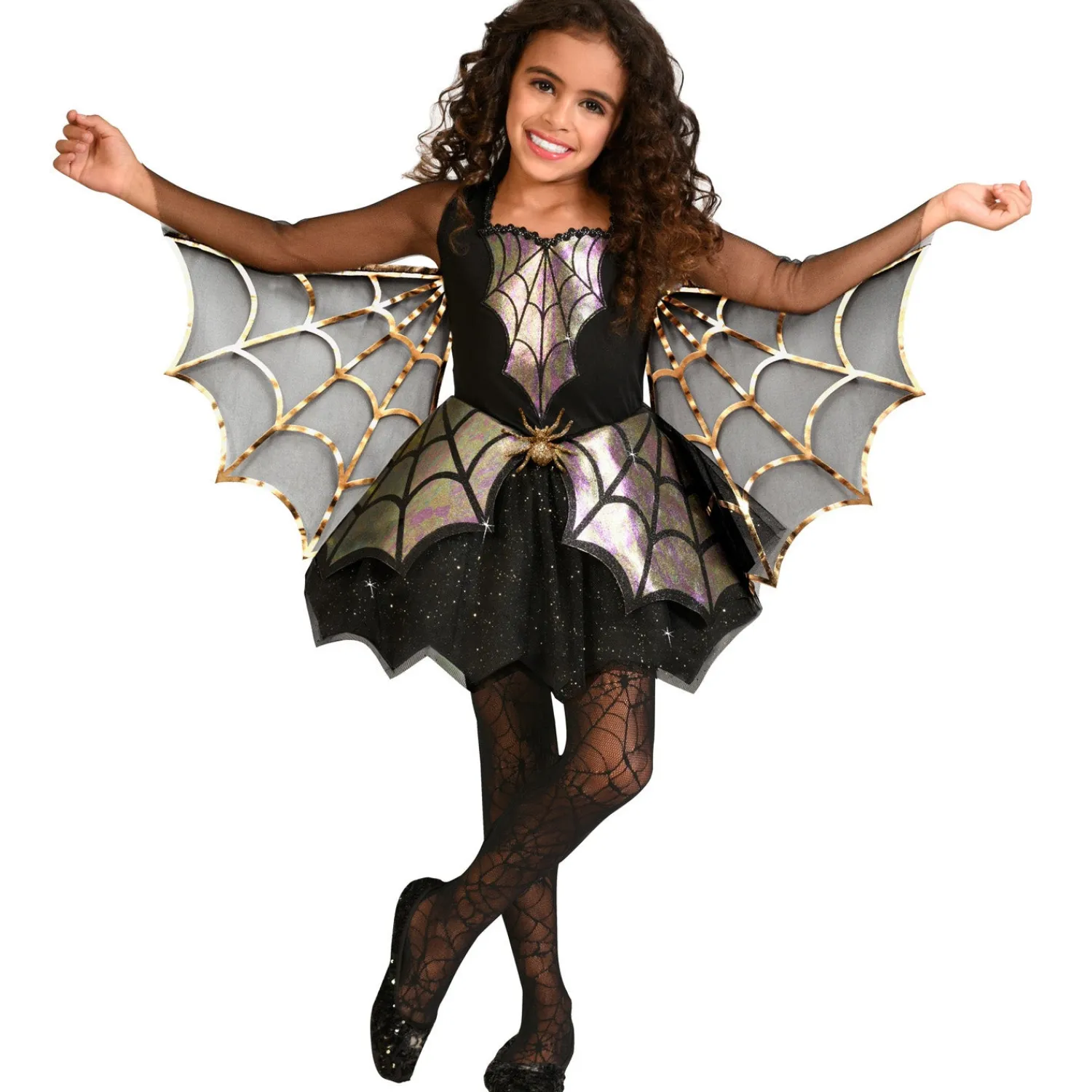 Lasten Naamiaisasut|Halloween>IV Beck / Amscan Europe GmbH, Dettinger Str. 148, 73230 Kirchheim/Teck, Germany, www.amscan-europe.com Kimalteleva hämähäkkiprinsessa lasten naamiaisasu