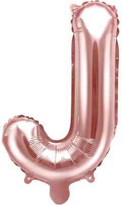 Kirjainfoliopallot>PartyDeco sp. z o.o. sp. k., ul. Kolumba 1, 70-035 Szczecin, www.partydeco.com Kirjainfolio J ruusukullanvärinen ilmatäytteinen 35 cm