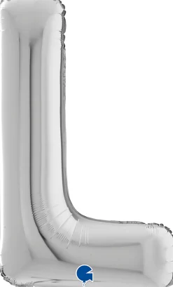 Vanhojentanssit|Kirjainfoliopallot>Grabo Intl Srl, Via del Lavoro 33, 47853 CORIANO, ITALY, www.graboballoons.com Kirjainfolio L hopeanvärinen 75 cm