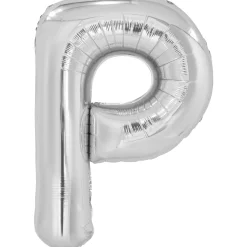 Kirjainfoliopallot>Riethmüeller Kirjainfolio P hopeanvärinen 86 cm