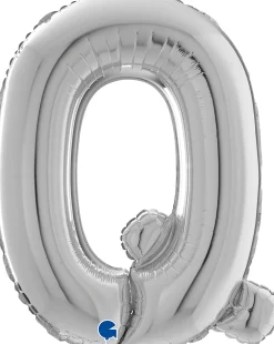 Kirjainfoliopallot>Grabo Intl Srl, Via del Lavoro 33, 47853 CORIANO, ITALY, www.graboballoons.com Kirjainfolio Q hopeanvärinen 75 cm