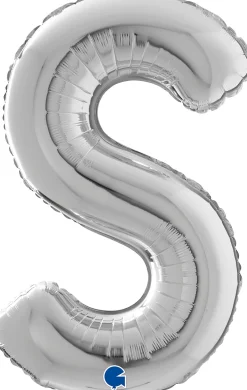 Penkkarit|Vanhojentanssit>Grabo Intl Srl, Via del Lavoro 33, 47853 CORIANO, ITALY, www.graboballoons.com Kirjainfolio S hopeanvärinen 75 cm