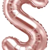 Kirjainfoliopallot>PartyDeco sp. z o.o. sp. k., ul. Kolumba 1, 70-035 Szczecin, www.partydeco.com Kirjainfolio S ruusukullanvärinen ilmatäytteinen 35 cm