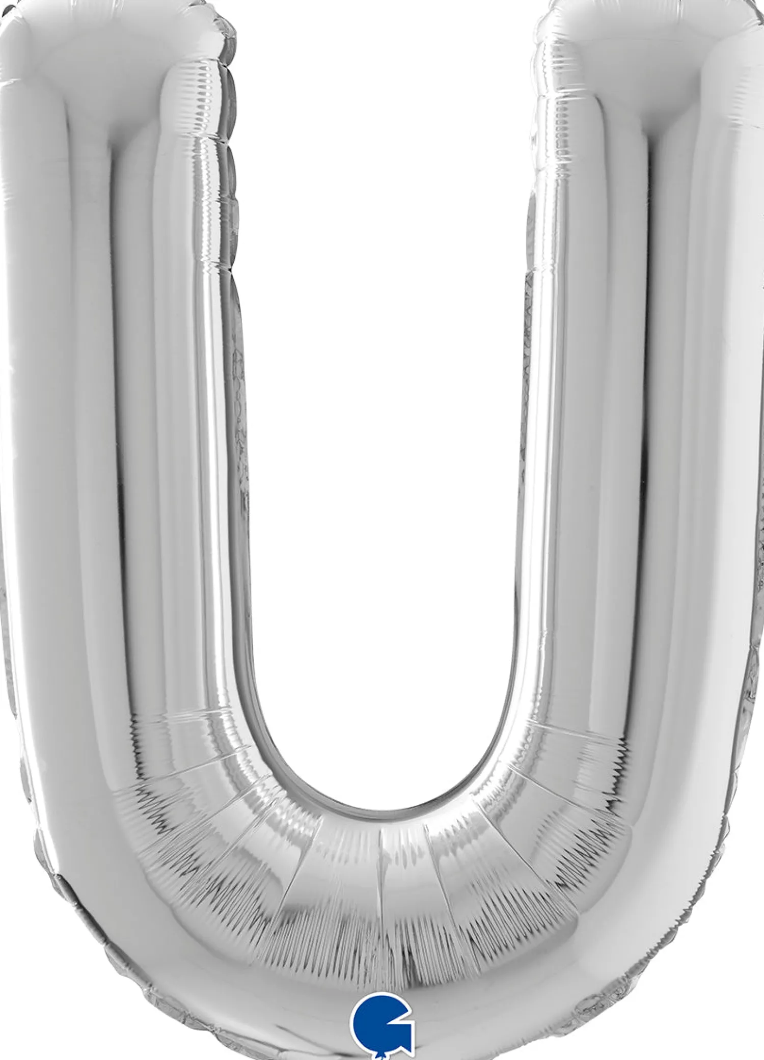 Kirjainfoliopallot>Grabo Intl Srl, Via del Lavoro 33, 47853 CORIANO, ITALY, www.graboballoons.com Kirjainfolio U hopeanvärinen 75 cm
